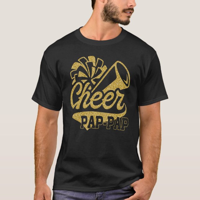Cheer Pap Pap Biggest Fan Cheerleader Father's Day T-Shirt (Front)