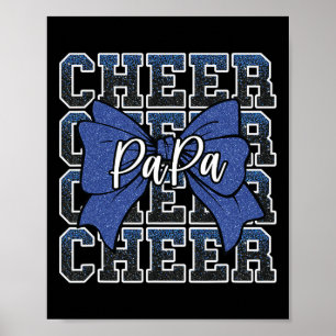 Cheer Papa Dad Daddy Bow Sport Cheerleader Cheerle Poster