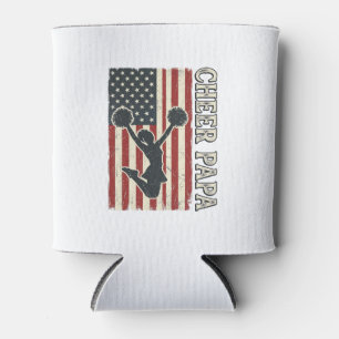 Cheer Papa USA Flag Vintage Cheer Design_1 Can Cooler