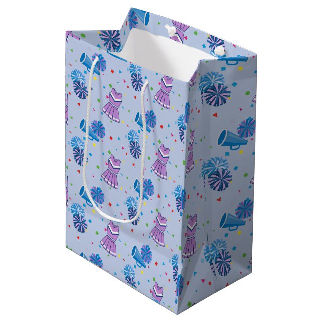 Cheer Pompoms and Confetti Medium Gift Bag (Front Angled)