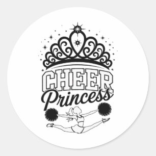 Cheer Princess Cheerleader Daughter Cheerleading B Classic Round Sticker