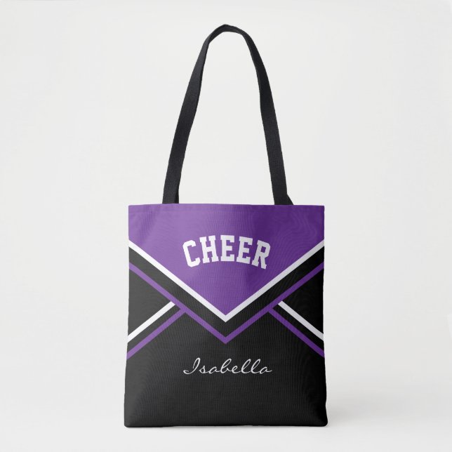 Cheer Purple Cheerleader Outfit Tote Bag (Front)