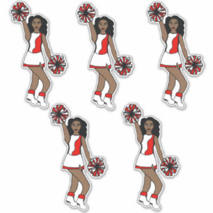 Cheer Red 14" x 14" Custom-Cut Vinyl Stickers #1