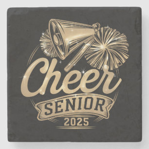 Cheer Senior 2025 Cheerleader Graduation Class Of Stone Coaster