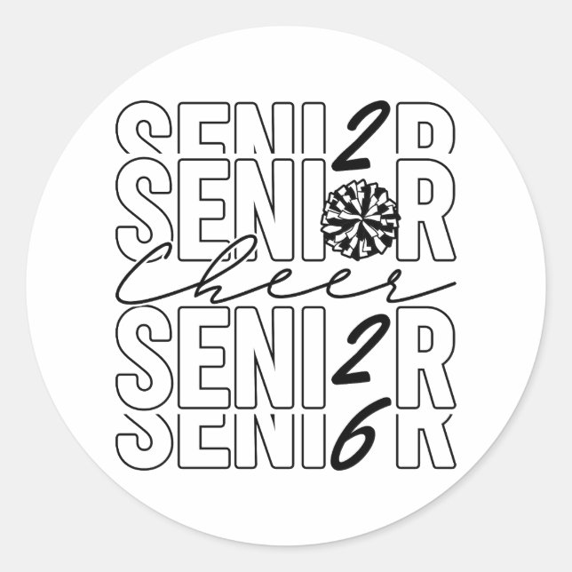 Cheer Senior 2026 Classic Round Sticker (Front)