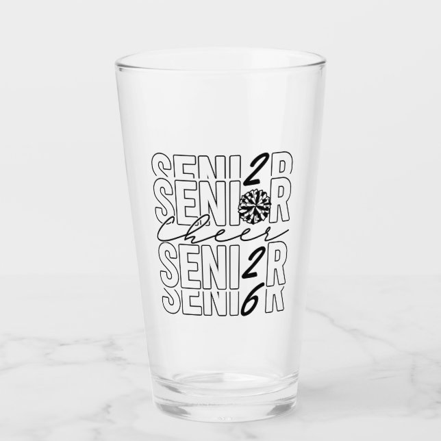 Cheer Senior 2026 Drinking Glass (Front)