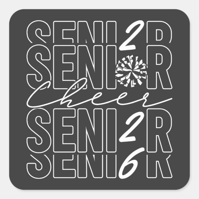 Cheer Senior 2026 Square Sticker (Front)