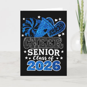 Cheer Senior 26 Cl Of 2026 Blue Cheerleading Gradu Card