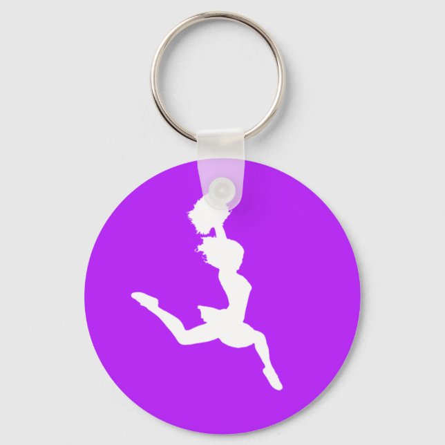 Cheer Silhouette Keychain Purple (Front)