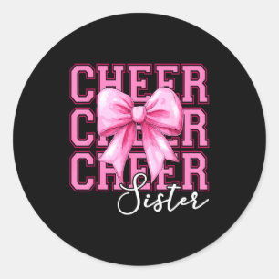 Cheer sister cheerleader coquette bow sister classic round sticker