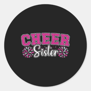 Cheer Sister My Favourite Cheerleader Calls Me Sis Classic Round Sticker