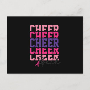 Cheer Squad Breast Cancer Awareness Pink Ribbon Wo Postcard