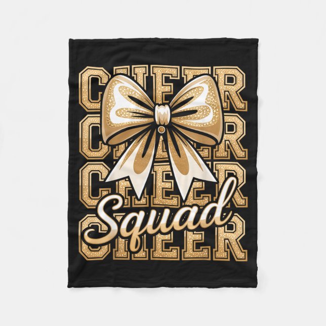 Cheer Squad Gold Funny Srt Cheerleader Cheerleadin Fleece Blanket (Front)