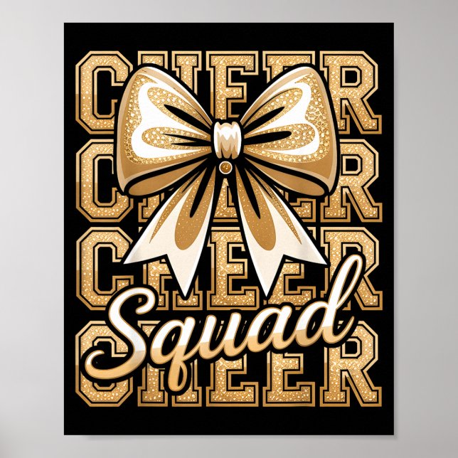 Cheer Squad Gold Funny Srt Cheerleader Cheerleadin Poster (Front)
