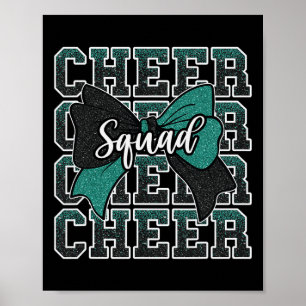 Cheer Squad Green Black Bow Sport Cheerleader Chee Poster