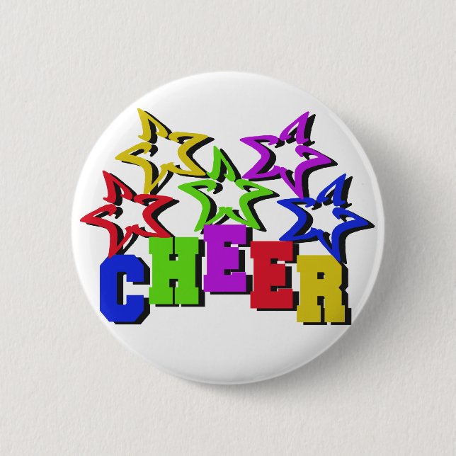 Cheer Stars 6 Cm Round Badge (Front)