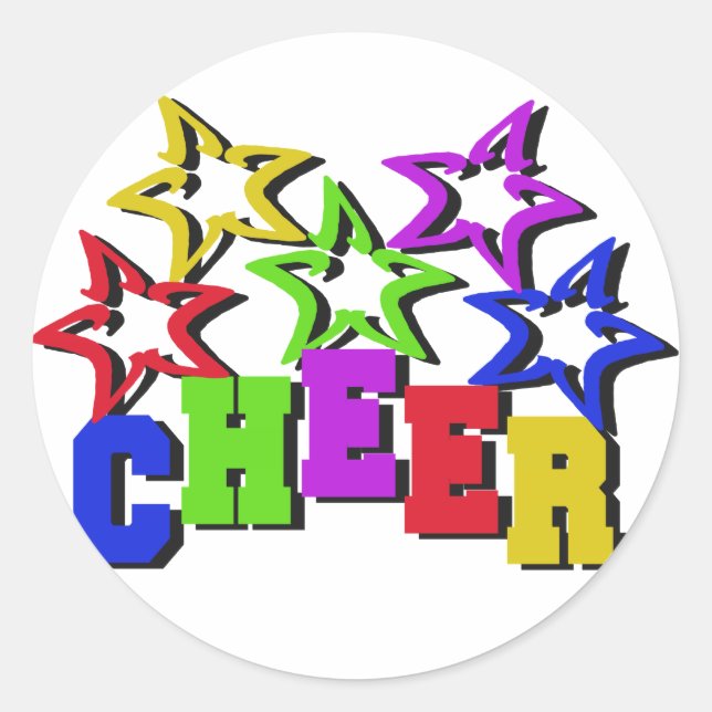 Cheer Stars Classic Round Sticker (Front)