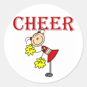 CHEER Stick Figure Cheerleader T-shirts and Gifts Classic Round Sticker