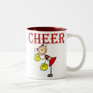 CHEER Stick Figure Cheerleader T-shirts and Gifts Two-Tone Coffee Mug