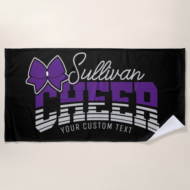 Cheer Team ADD NAME School Athlete Cheerleader  Beach Towel (Front)