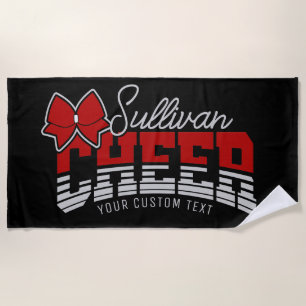 Cheer Team ADD NAME School Athlete Cheerleader  Beach Towel