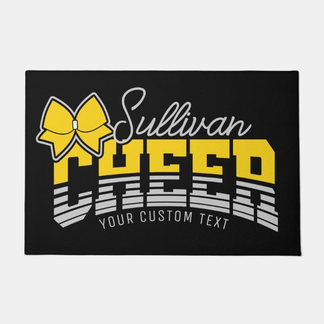 Cheer Team ADD NAME School Athlete Cheerleader  Doormat (Front)