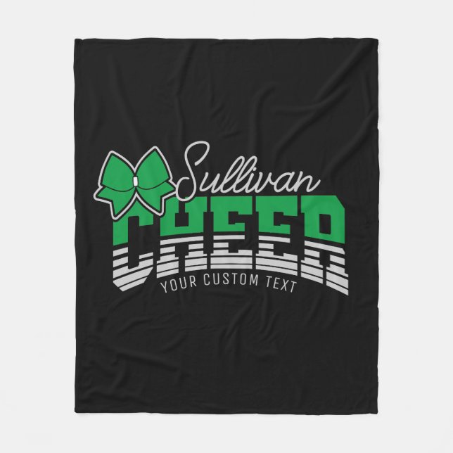 Cheer Team ADD NAME School Athlete Cheerleader  Fleece Blanket (Front)