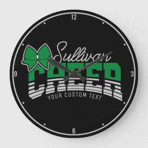 Cheer Team ADD NAME School Athlete Cheerleader Large Clock