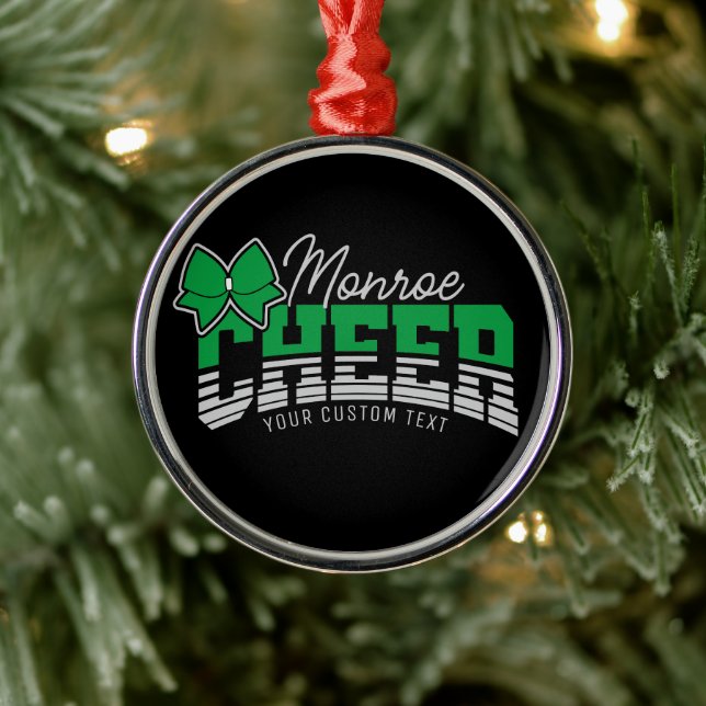 Cheer Team ADD NAME School Athlete Cheerleader  Metal Ornament (Tree)
