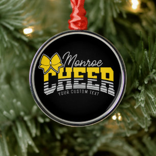 Cheer Team ADD NAME School Athlete Cheerleader  Metal Ornament