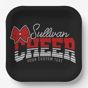 Cheer Team ADD NAME School Athlete Cheerleader  Paper Plate