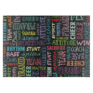 Cheer Terms On The Chalkboard Cutting Board