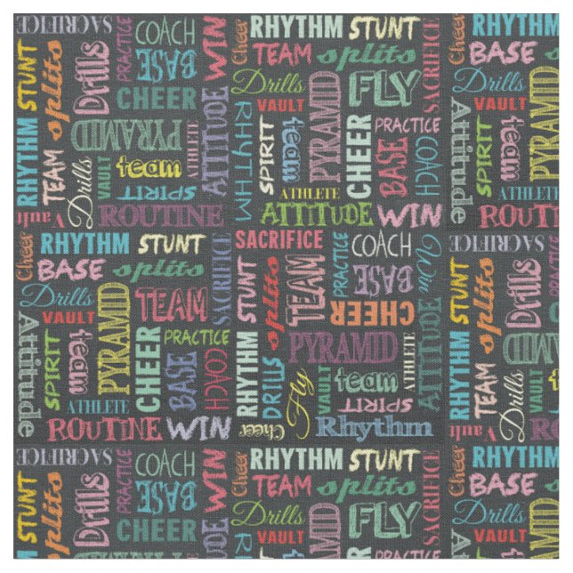 Cheer Terms On The Chalkboard Fabric (Close Up)