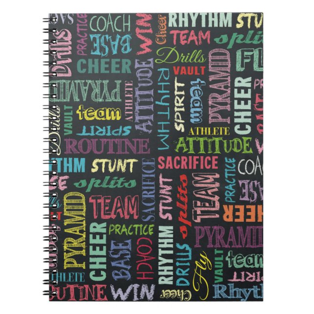 Cheer Terms On The Chalkboard Notebook (Front)