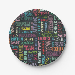 Cheer Terms On The Chalkboard Paper Plate
