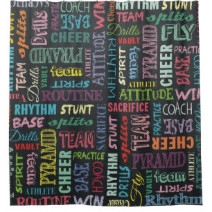 Cheer Terms On The Chalkboard Shower Curtain