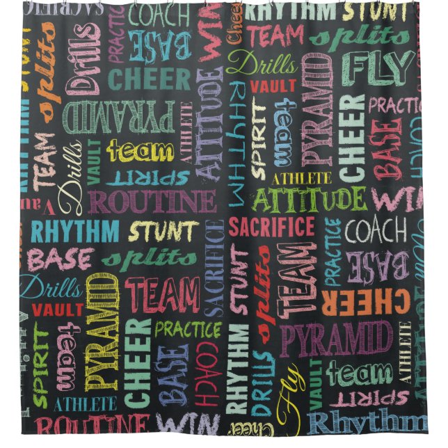 Cheer Terms On The Chalkboard Shower Curtain (Front)