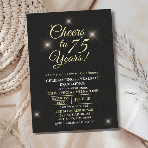Cheer to Seventy-Five - 75th Anniversary Invitation