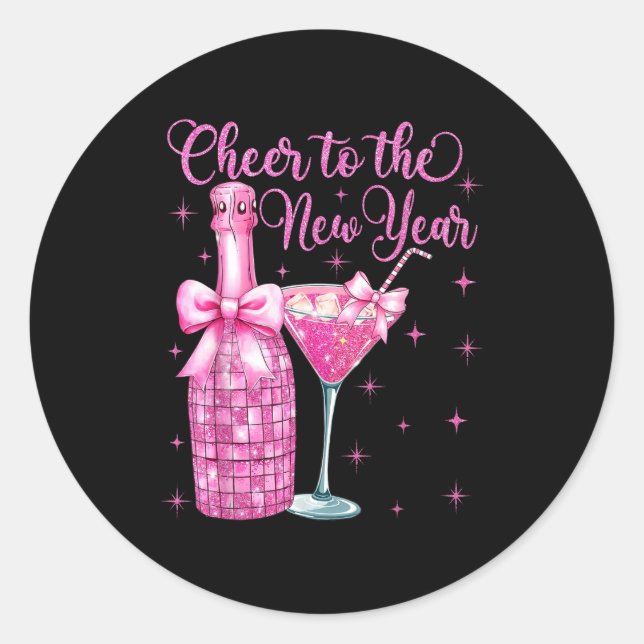 Cheer To The New Year Happy New Year 2026 Party  Classic Round Sticker (Front)