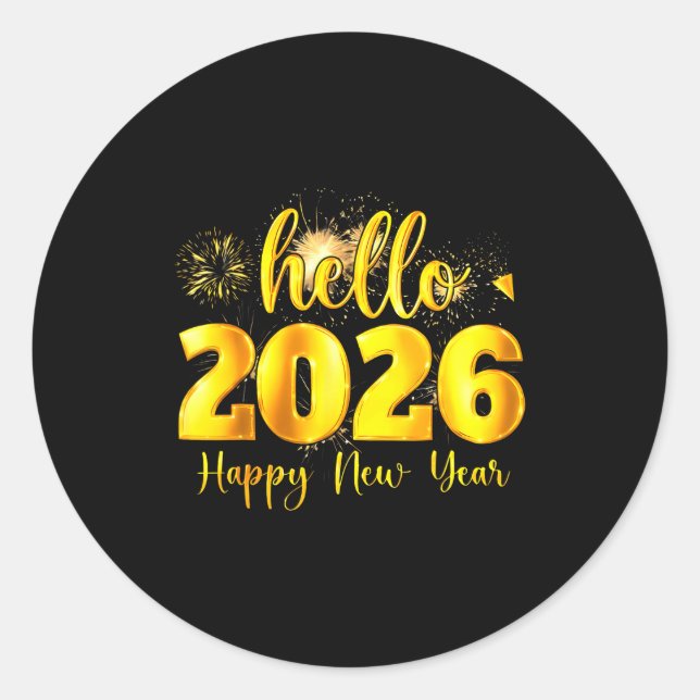 Cheer To The New Year Happy New Year 2026 Party  Classic Round Sticker (Front)
