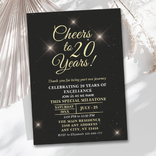 Cheer to Twenty Years - 20th Anniversary Invitation