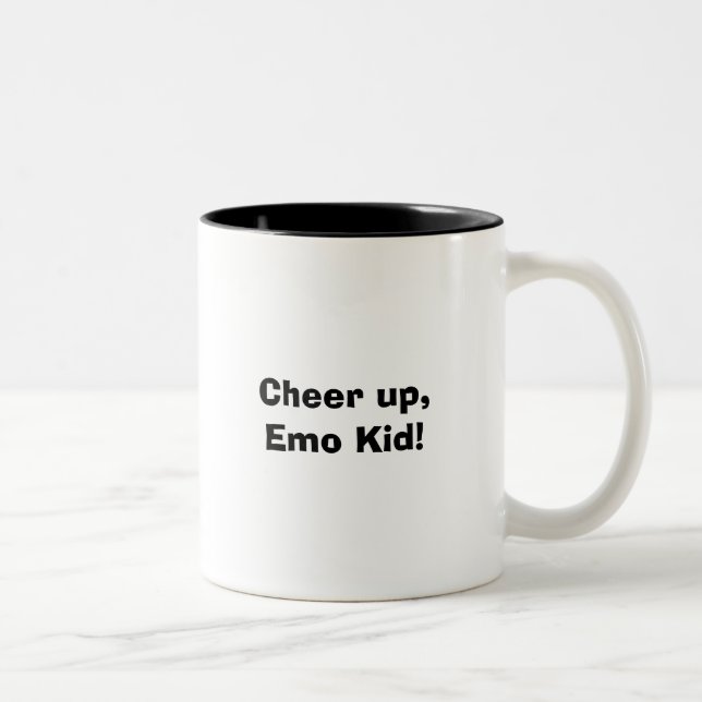 Cheer up, Emo Kid! Two-Tone Coffee Mug (Right)