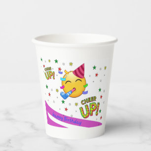 Cheer Up, Happy Birthday elegant Paper Cup design