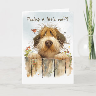 Cheer Up Mixed Breed Dog Looking Over Fence Card