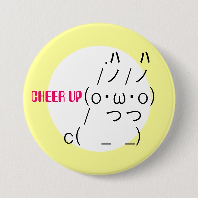 Cheer up Rabbit 7.5 Cm Round Badge (Front)