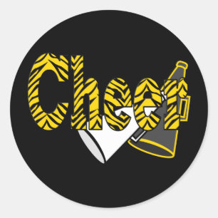 Cheer Zebra Style Classic Round Sticker