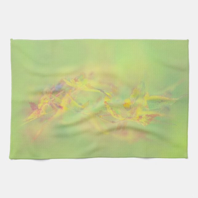 Cheerful Abstract Floral Pattern Tea Towel (Horizontal)