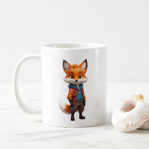 Cheerful and Adventurous Fox Illustration Coffee Mug