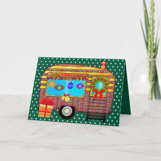 Cheerful and Festive Retro Camper Holiday Card