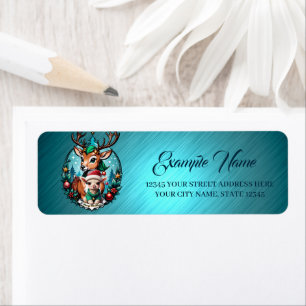 Cheerful and inviting Christmas illustration Return Address Label